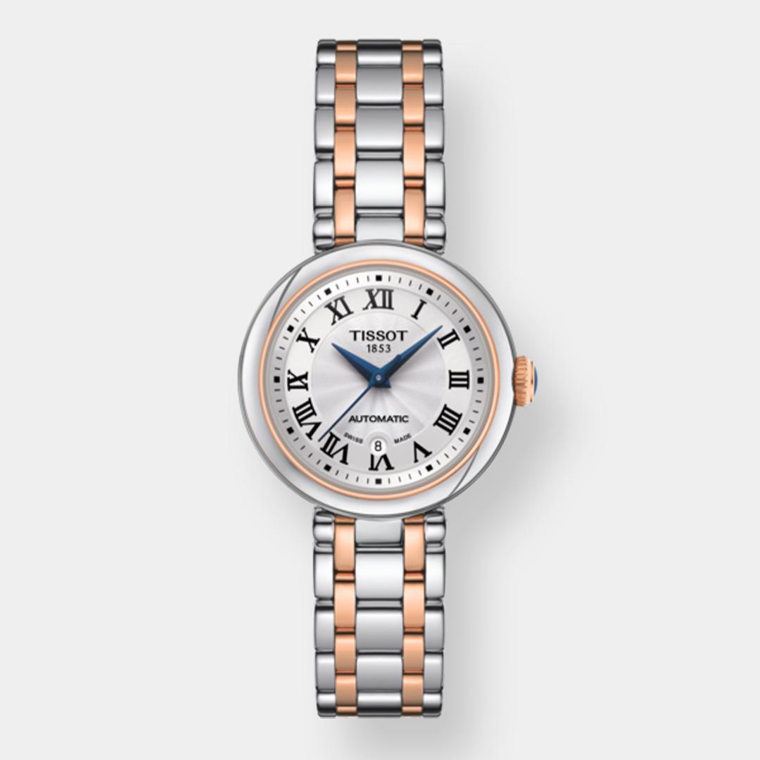 tissot bellissima small lady automatic – silber bicolor 29mm