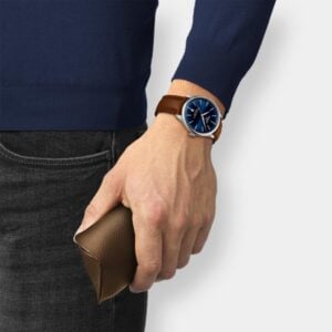 tissot chemin des tourelles automatik blau 39mm leder