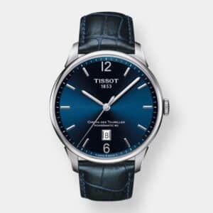 tissot chemin des tourelles automatik blau 42mm leder