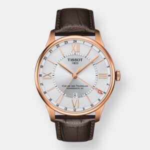tissot chemin des tourelles gmt – silber 42mm rosé pvd