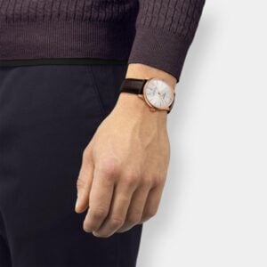 tissot chemin des tourelles powermatic 80 rosé 39mm leder