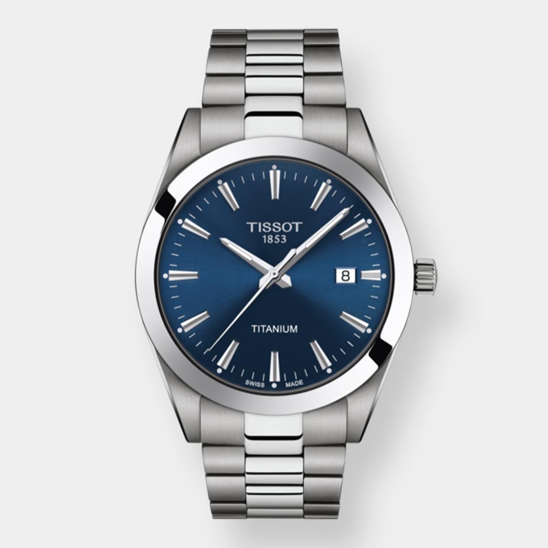 tissot gentleman titan quarz blau 40mm titanium