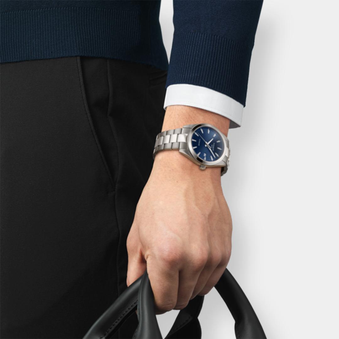 tissot gentleman titan quarz blau 40mm titanium