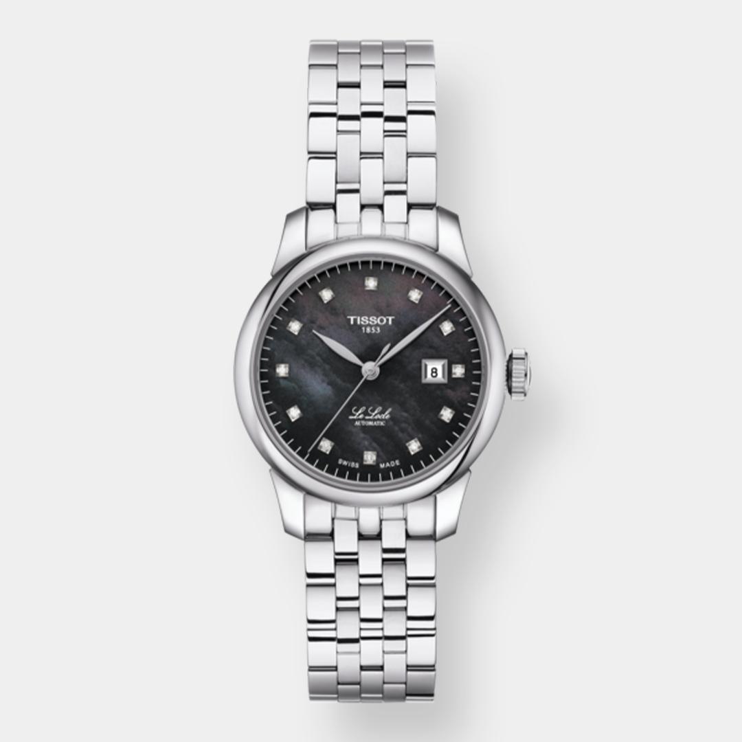 tissot le locle automatic lady – schwarz 29mm diamanten