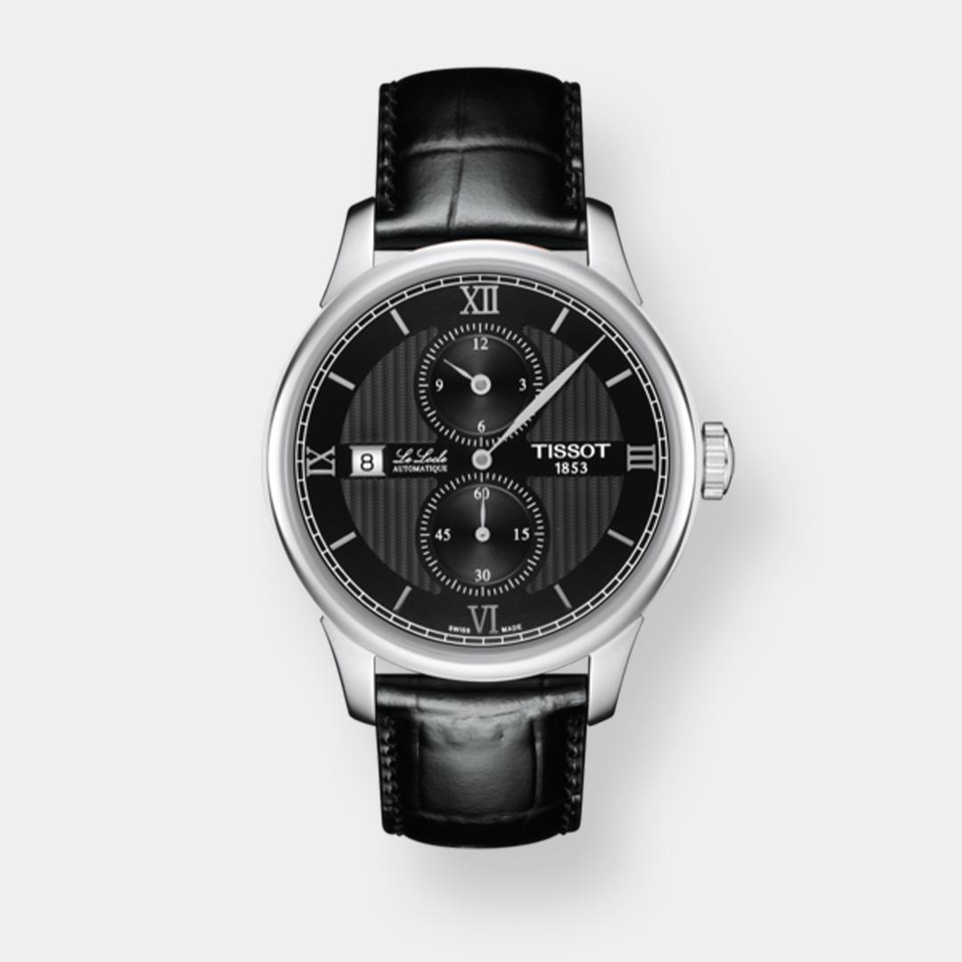 tissot le locle regulateur automatik schwarz 39mm leder