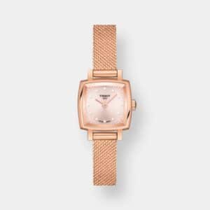 tissot lovely square diamonds quarz – roségold 20mm