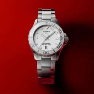 tissot seastar 1000 damen quarz – weiß 36mm stahl & leder