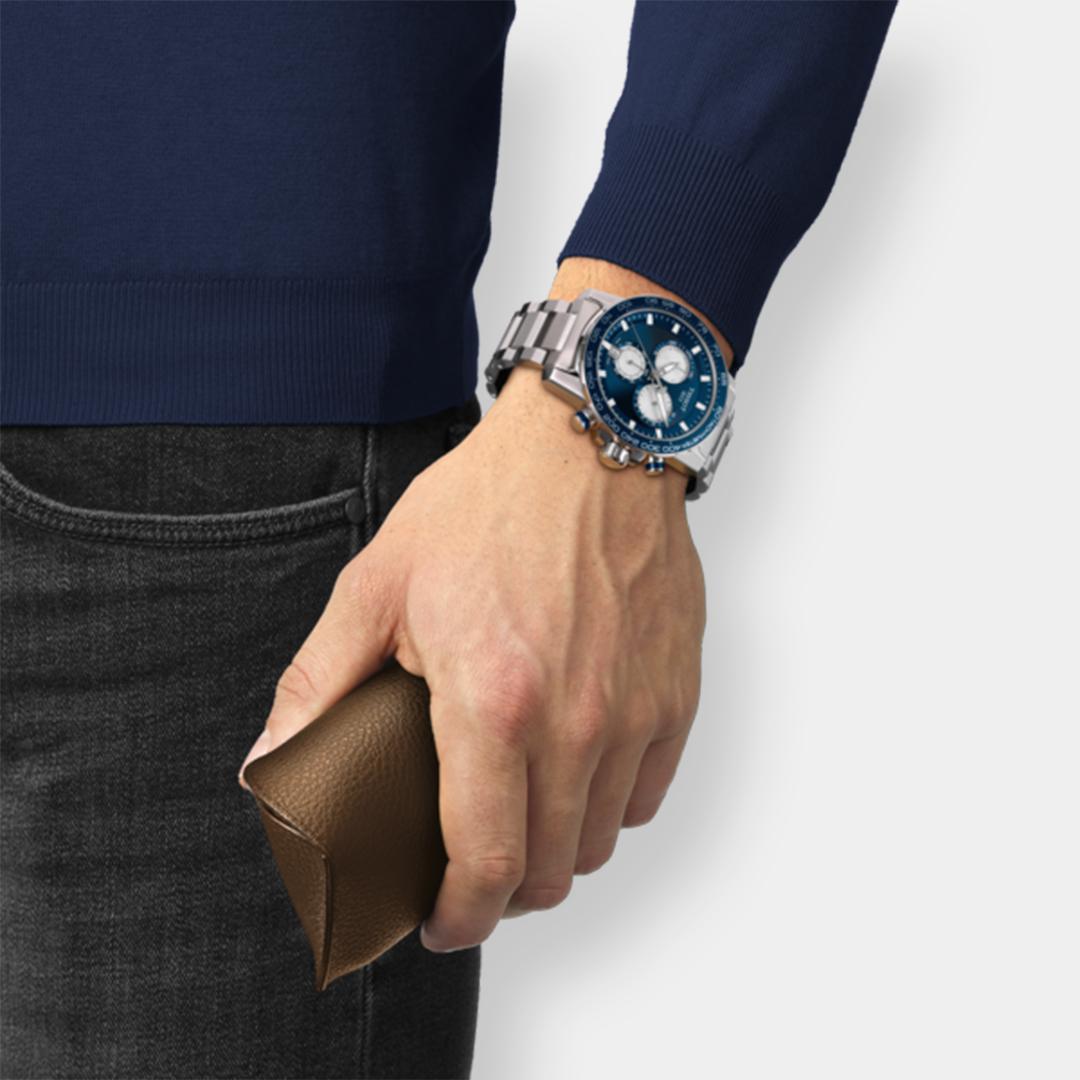 tissot supersport chrono quarz – blau 45mm edelstahl