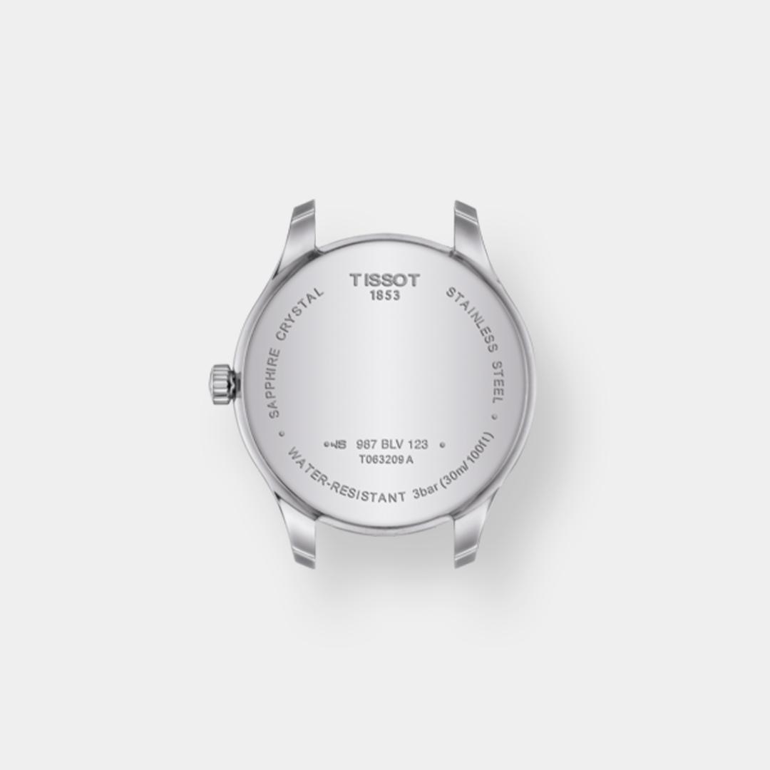 tissot tradition 5.5 lady quarz – silber 31mm leder braun