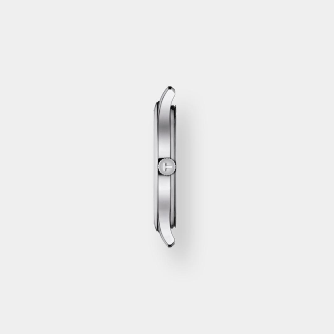 tissot tradition 5.5 lady quarz – silber 31mm leder braun