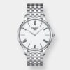 tissot tradition 5.5 quarz weiß 39mm edelstahl flach
