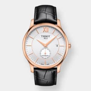 tissot tradition small second automatik– silber 40mm leder