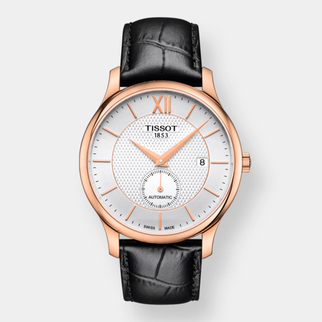tissot tradition small second automatik– silber 40mm leder