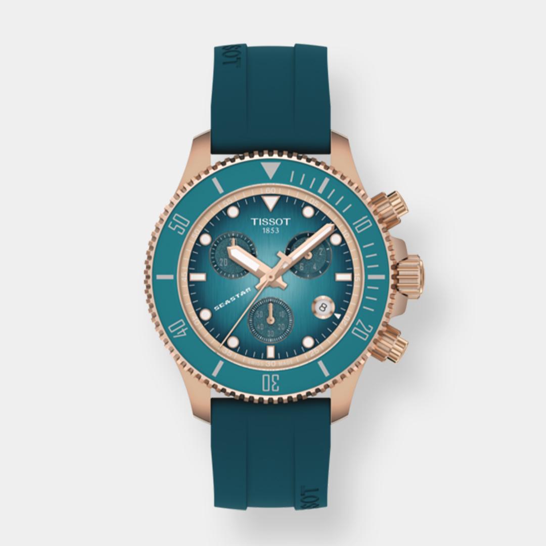Tissot Seastar 1000 Chronograph – Türkis 38mm Silikon