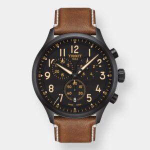 Tissot Chrono XL Vintage Quarz – Schwarz 45mm Braun Leder