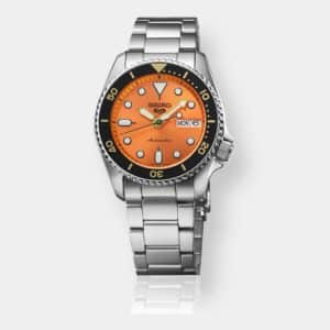 seiko 5 sports automatik day date – orange 38mm edelstahl