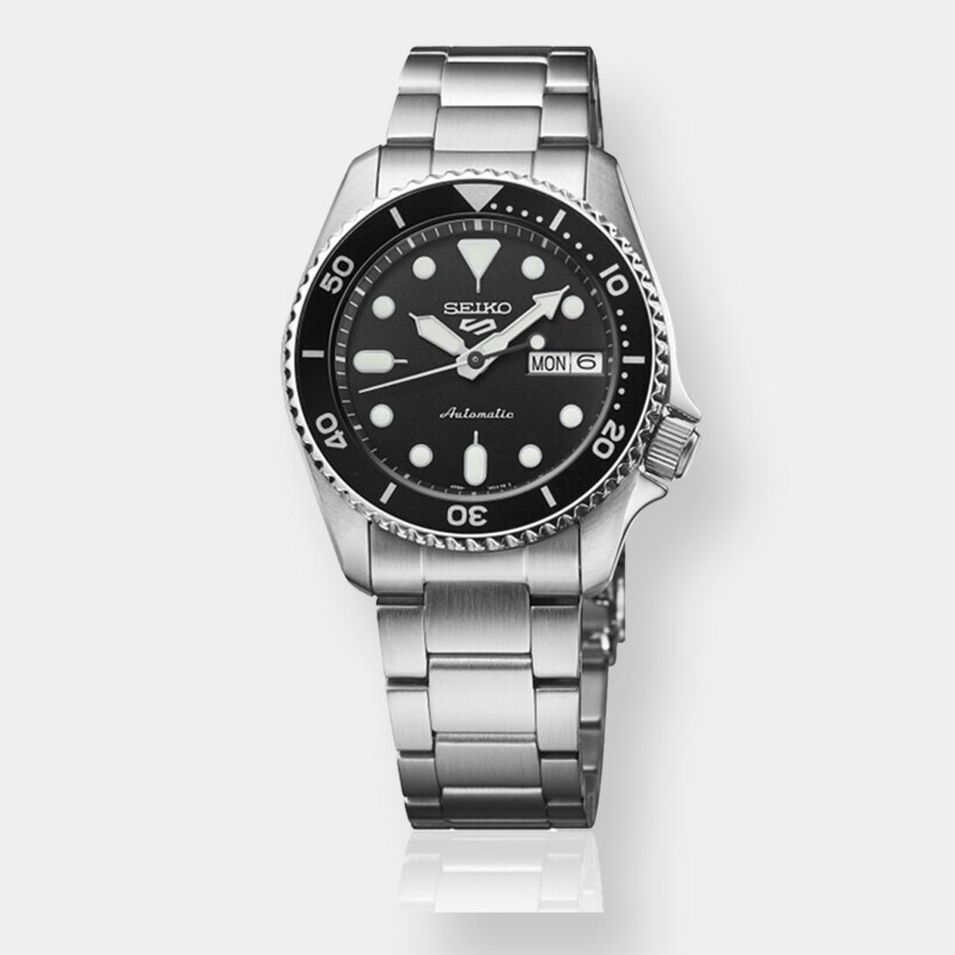 seiko 5 sports automatik day date – schwarz 38mm edelstahl