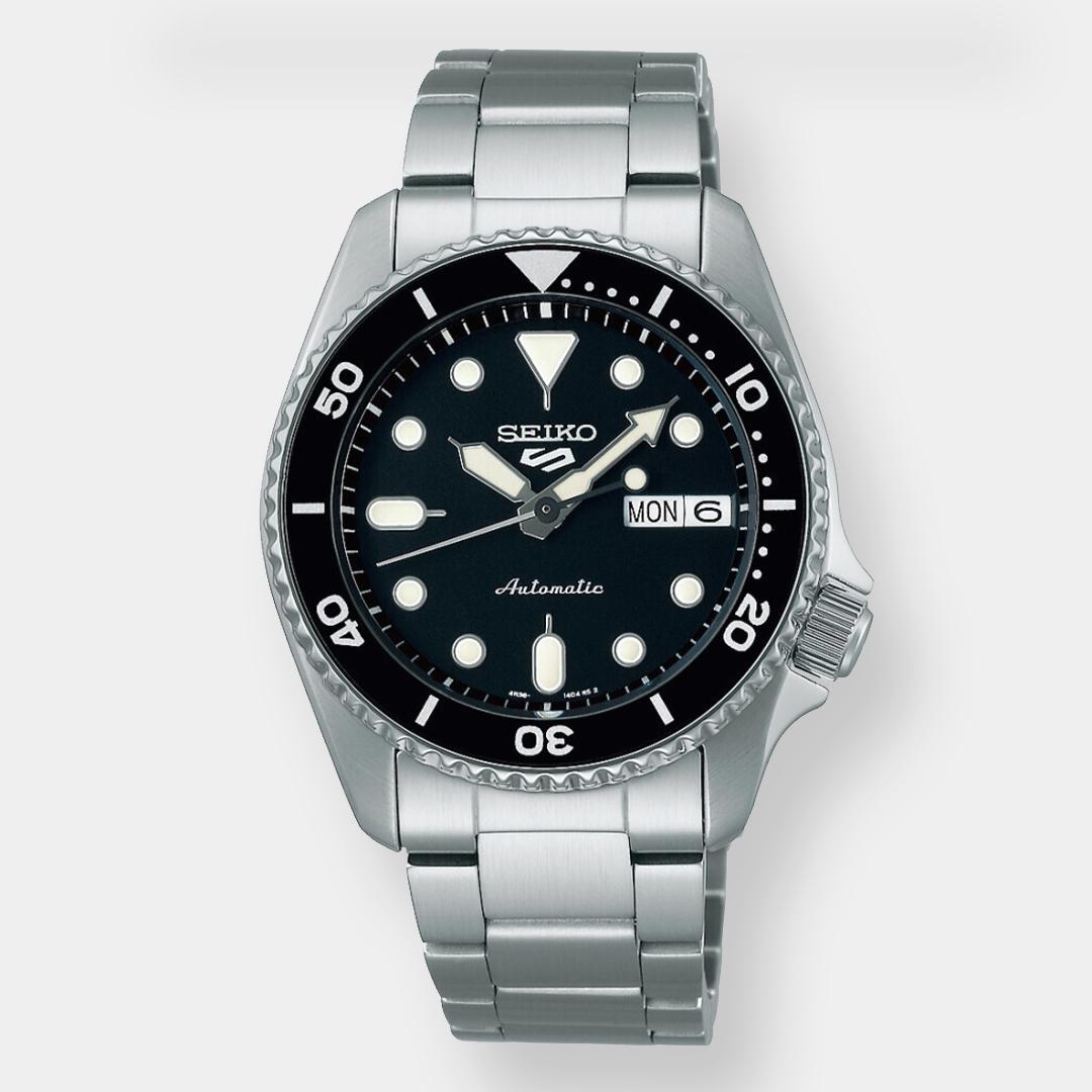 seiko 5 sports automatik day date – schwarz 38mm edelstahl