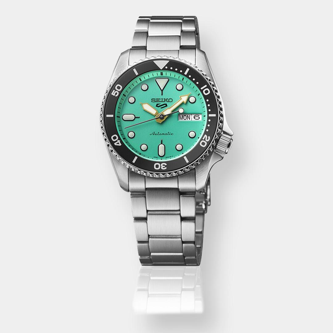 seiko 5 sports automatik day date – türkis 38mm edelstahl