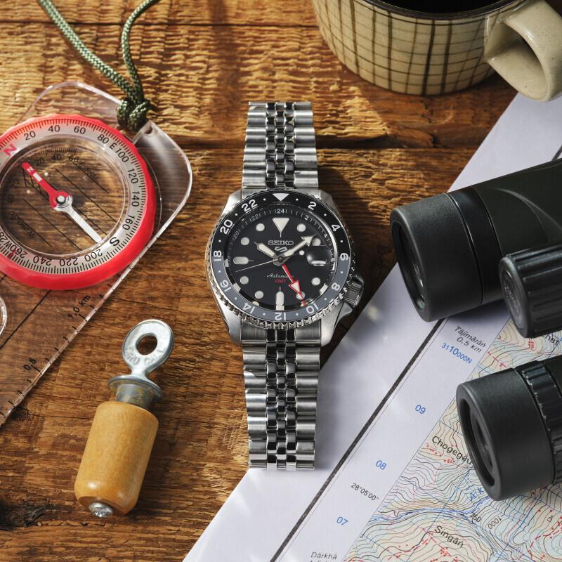 seiko 5 sports gmt black grape skx re interpretation 42mm