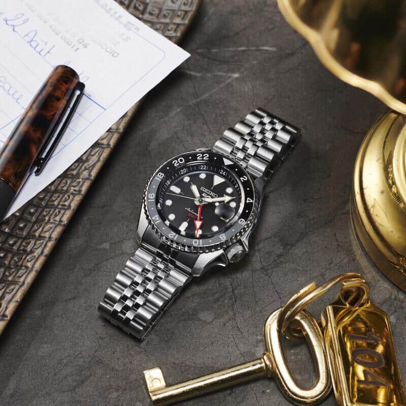 seiko 5 sports gmt black grape skx re interpretation 42mm