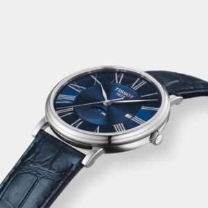tissot carson premium moonphase quarz – blau 40mm leder
