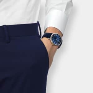 tissot carson premium moonphase quarz – blau 40mm leder