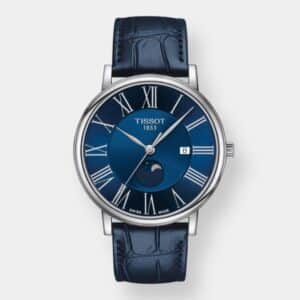 tissot carson premium moonphase quarz – blau 40mm leder