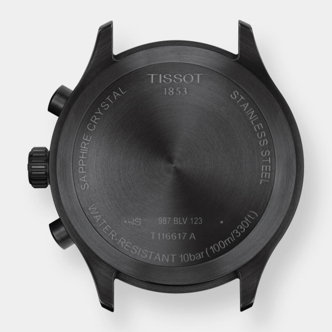 tissot chrono xl vintage quarz – schwarz 45mm braun leder