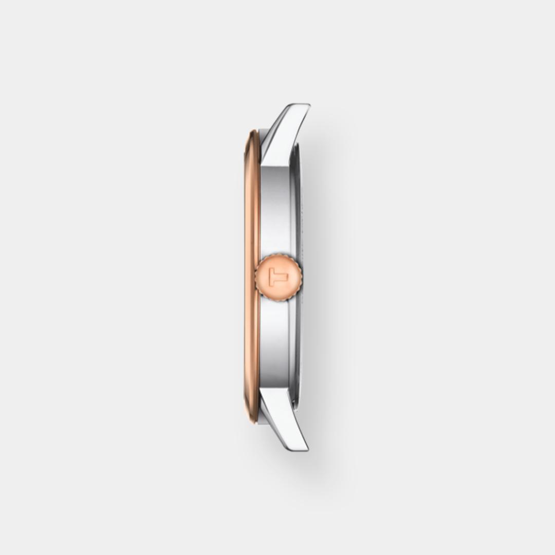 tissot classic dream quarz – weiss 42mm bicolor edelstahl