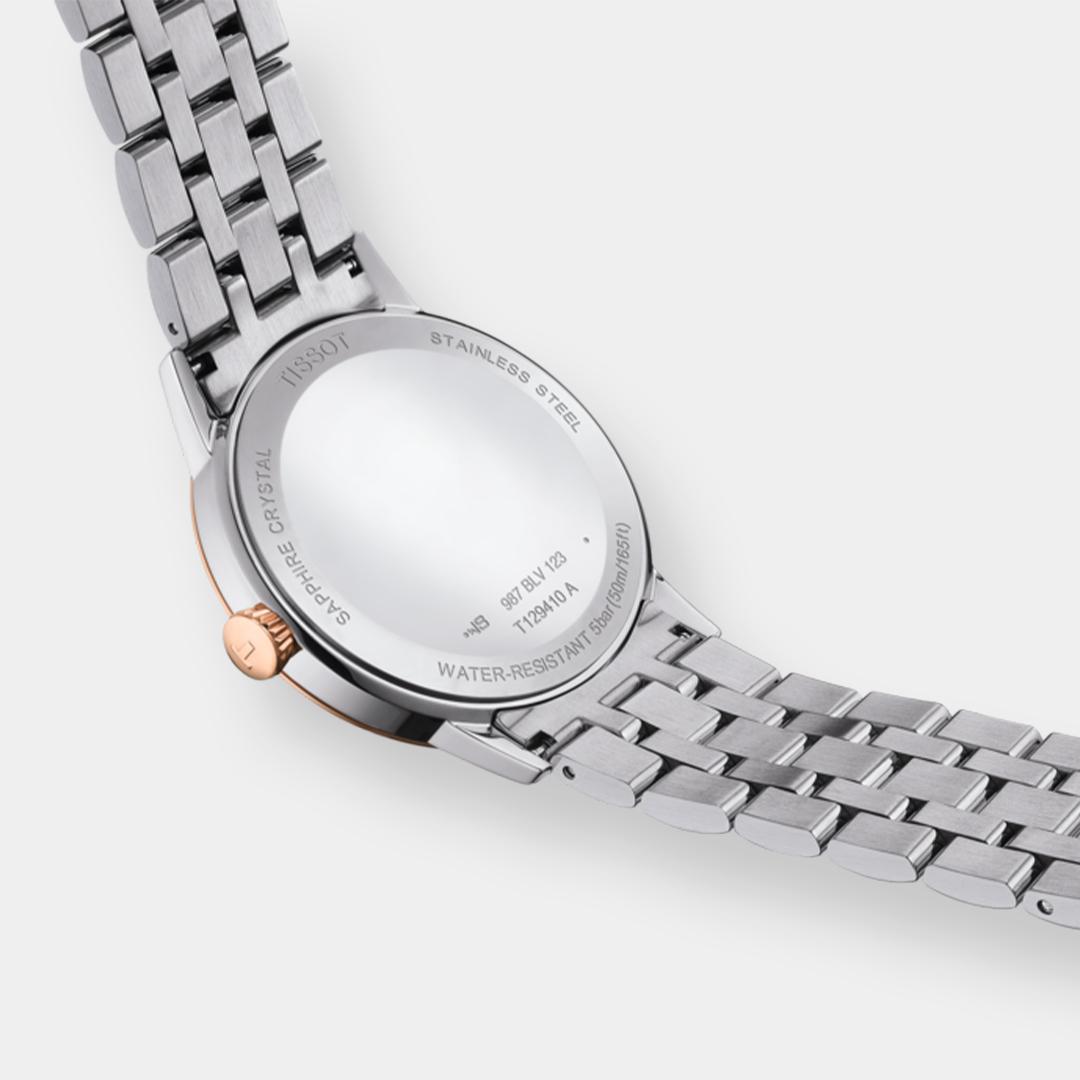 tissot classic dream quarz – weiss 42mm bicolor edelstahl