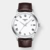 tissot classic dream quarz – weiß 42mm braun leder