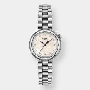 tissot desir diamonds quarz – perlmutt 28mm silber edelstahl