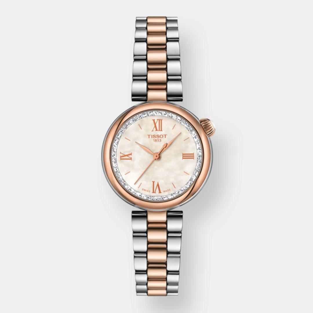 tissot desir quarz – bicolor perlmutt 28mm edelstahl