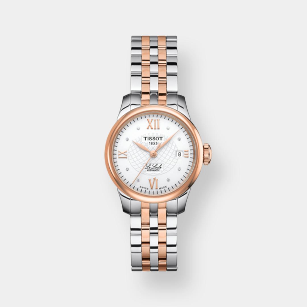 tissot le locle automatik weiß 25mm edelstahl bicolor
