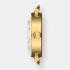 tissot lovely round quarz – gold 20mm grün leder