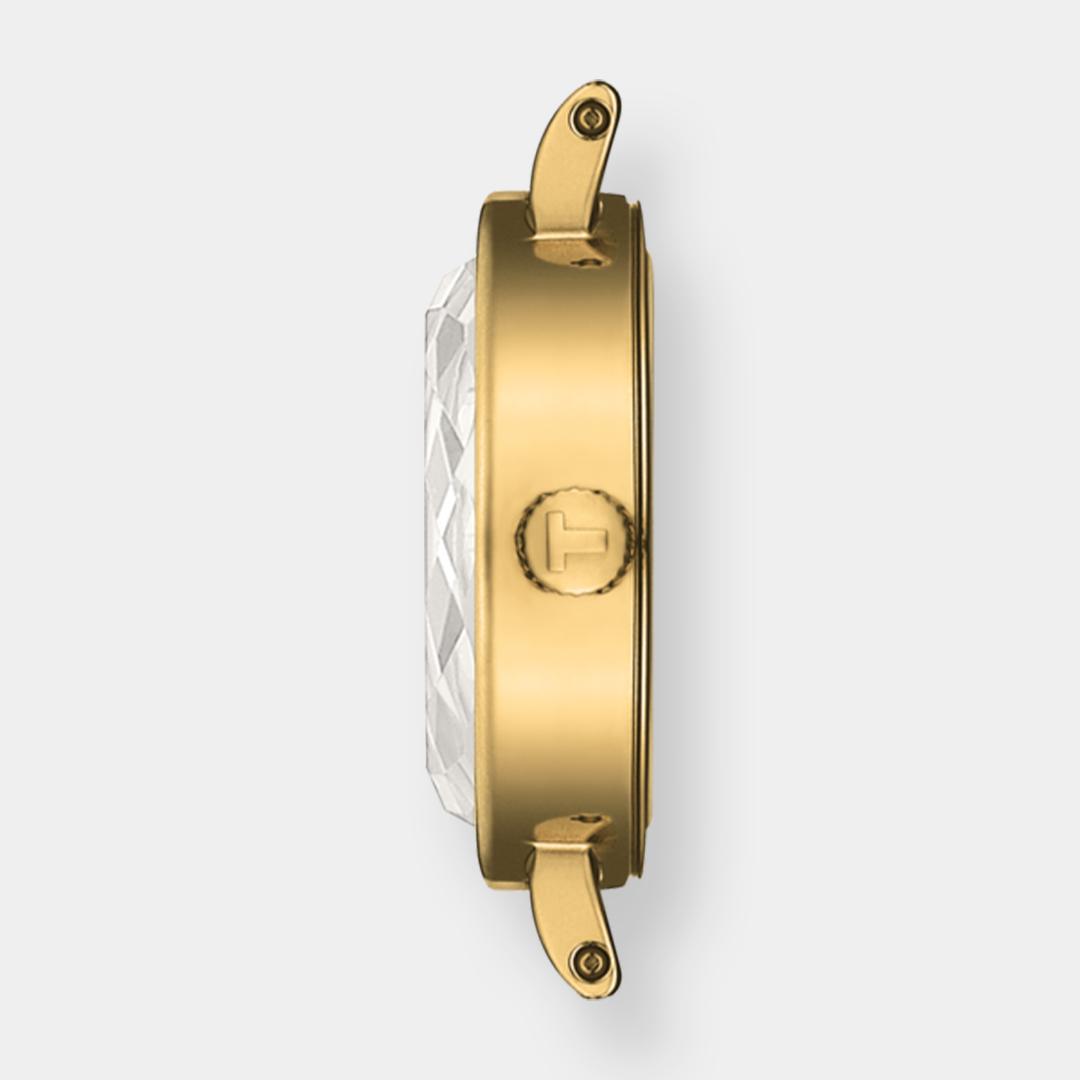 tissot lovely round quarz – gold 20mm grün leder