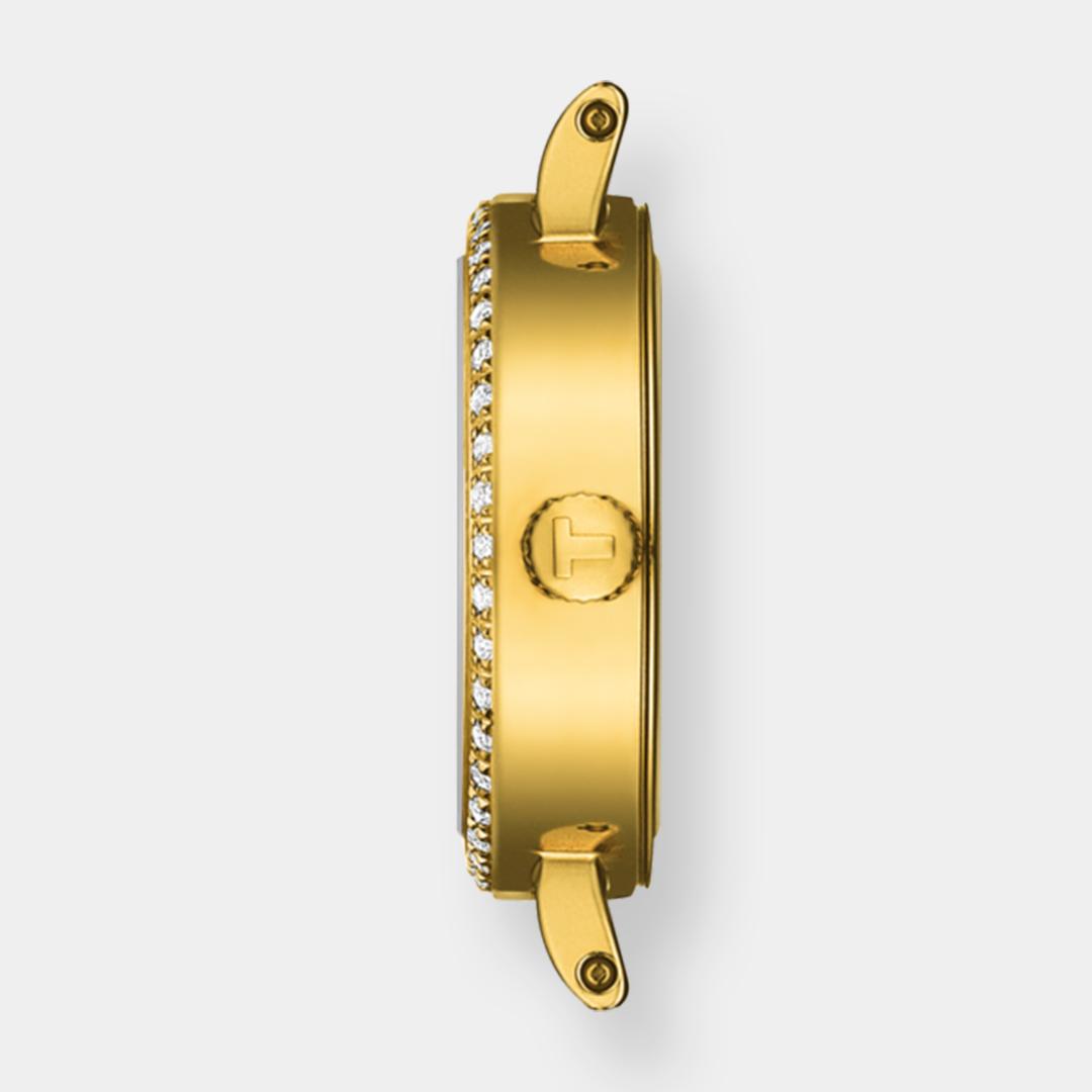 tissot lovely round quarz – gold perlmutt 20mm diamanten