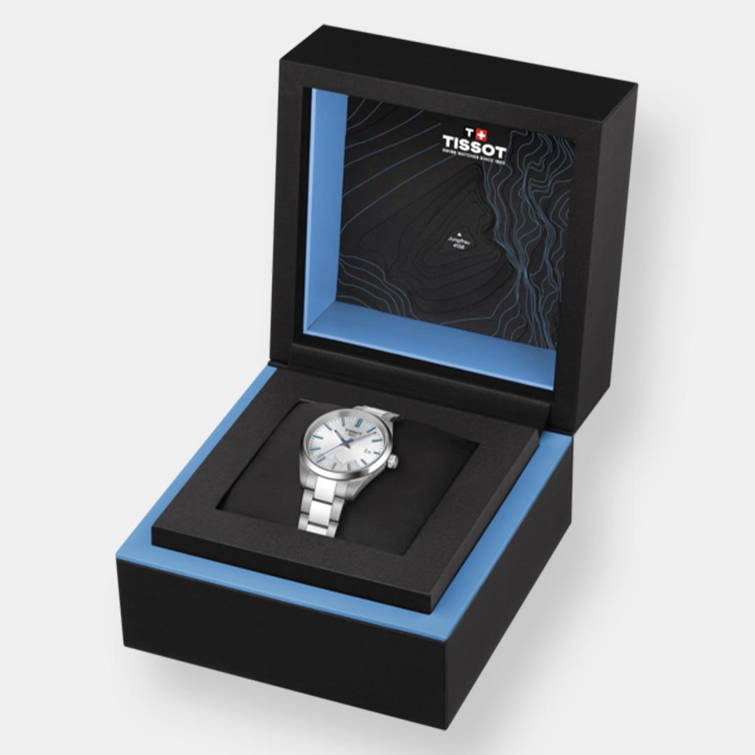 tissot pr 100 jungfraubahn quarz – silber 34mm edelstahl