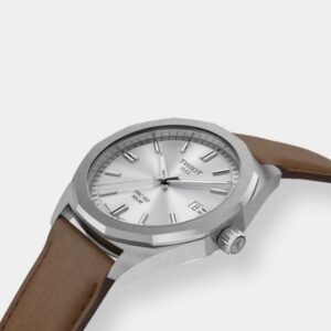 tissot prc 100 solar quarz – silber 39mm leder braun