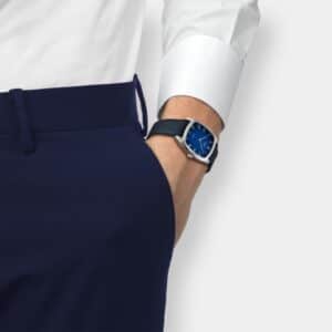 tissot stylist quarz – blau 32mm edelstahl leder