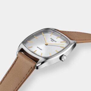 tissot stylist quarz – silber 32mm beige leder