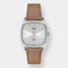tissot stylist quarz – silber 32mm beige leder