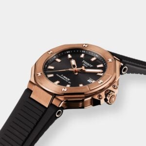 tissot t race powermatic 80 – rosè 41mm silikon schwarz