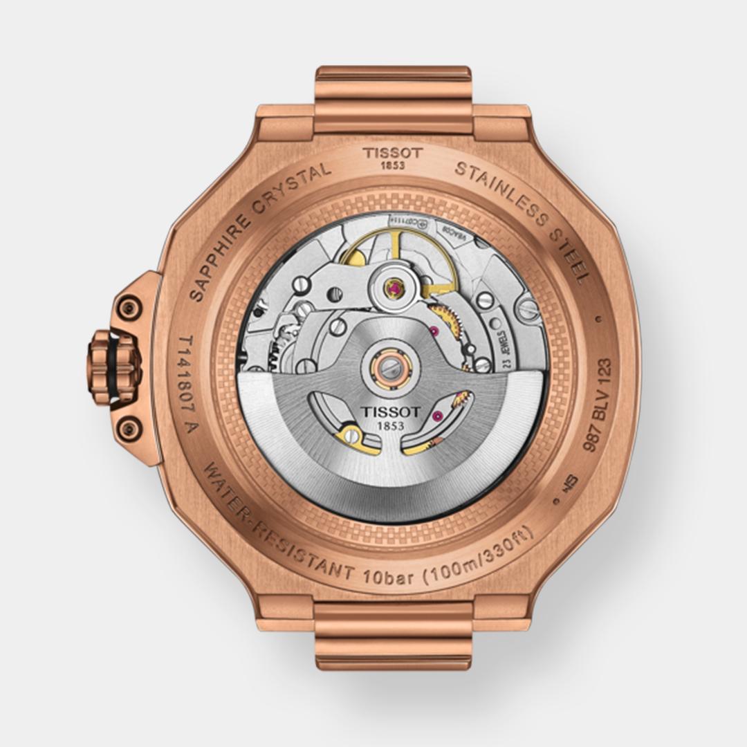 tissot t race powermatic 80 – rosè 41mm silikon schwarz
