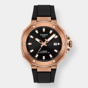 tissot t race powermatic 80 – rosè 41mm silikon schwarz