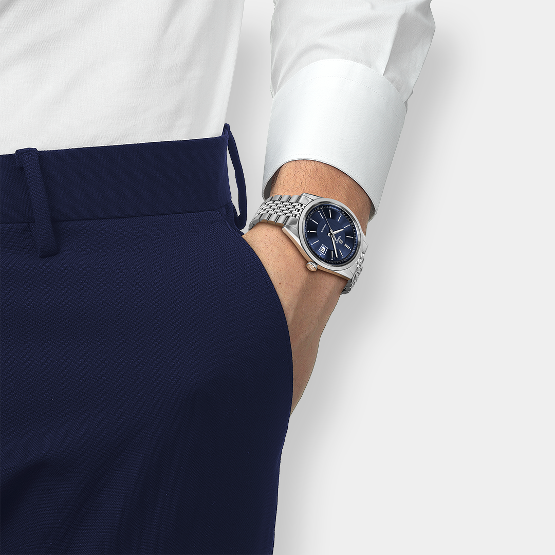 Tissot Visodate Powermatic 80 – Blau 39mm Edelstahl – Bild 3