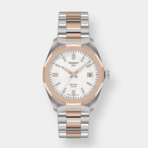 Tissot PRC 100 Solar Quarz - Bicolor Weiss 34mm Edelstahl