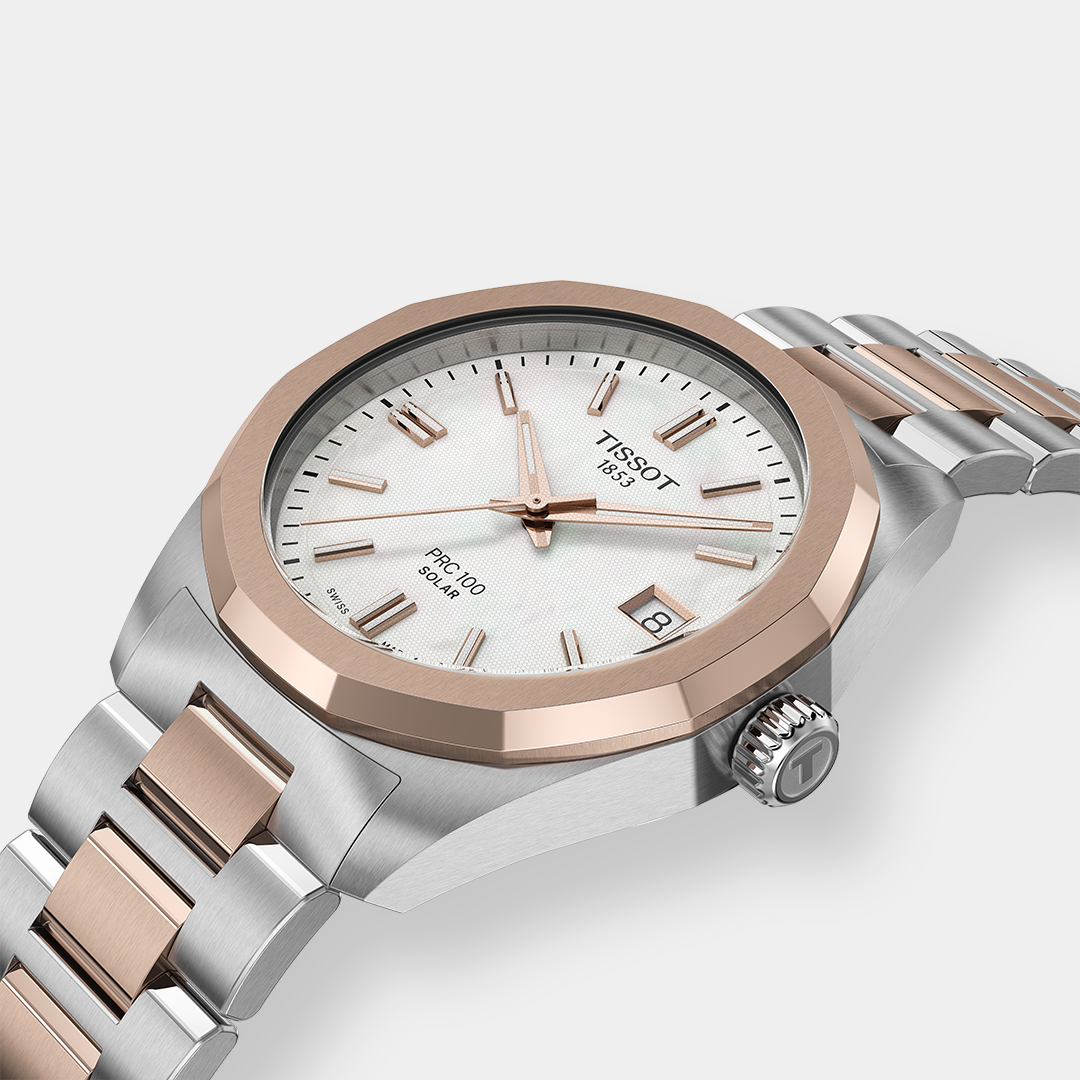 Tissot PRC 100 Solar Quarz - Bicolor Weiss 34mm Edelstahl – Bild 3