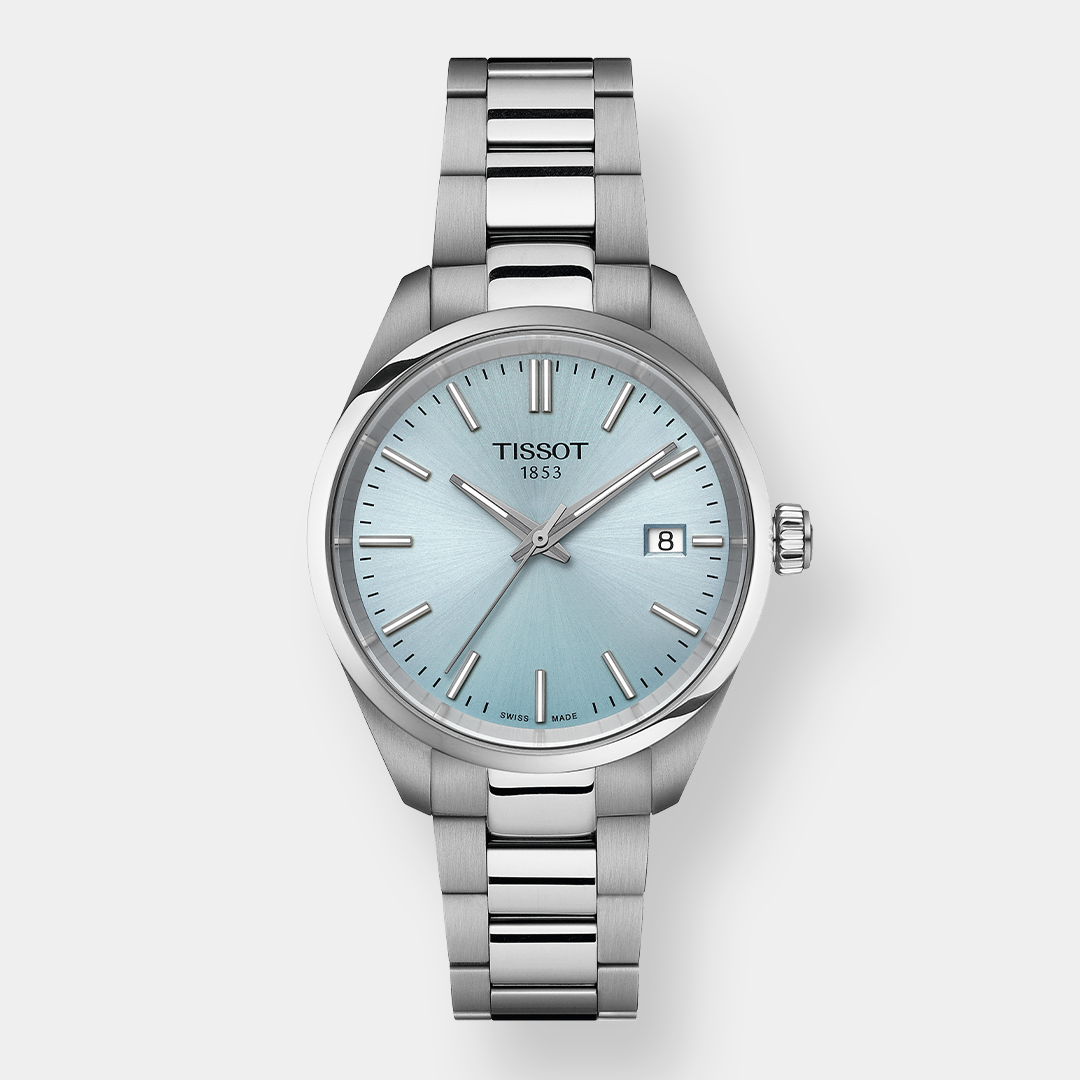 Tissot PR 100 Quarz – Ice Blue 34mm Edelstahl